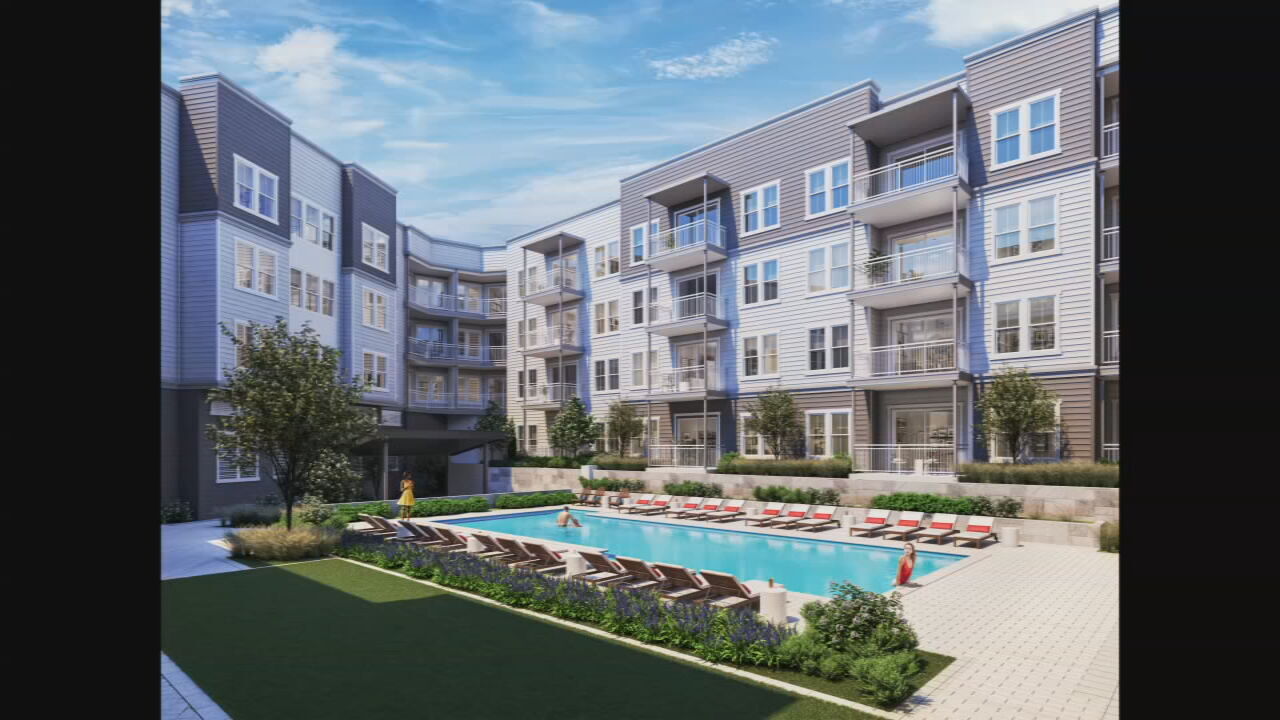 A rendering of the completed Lyric mixed-use development in Louisville's Norton Commons